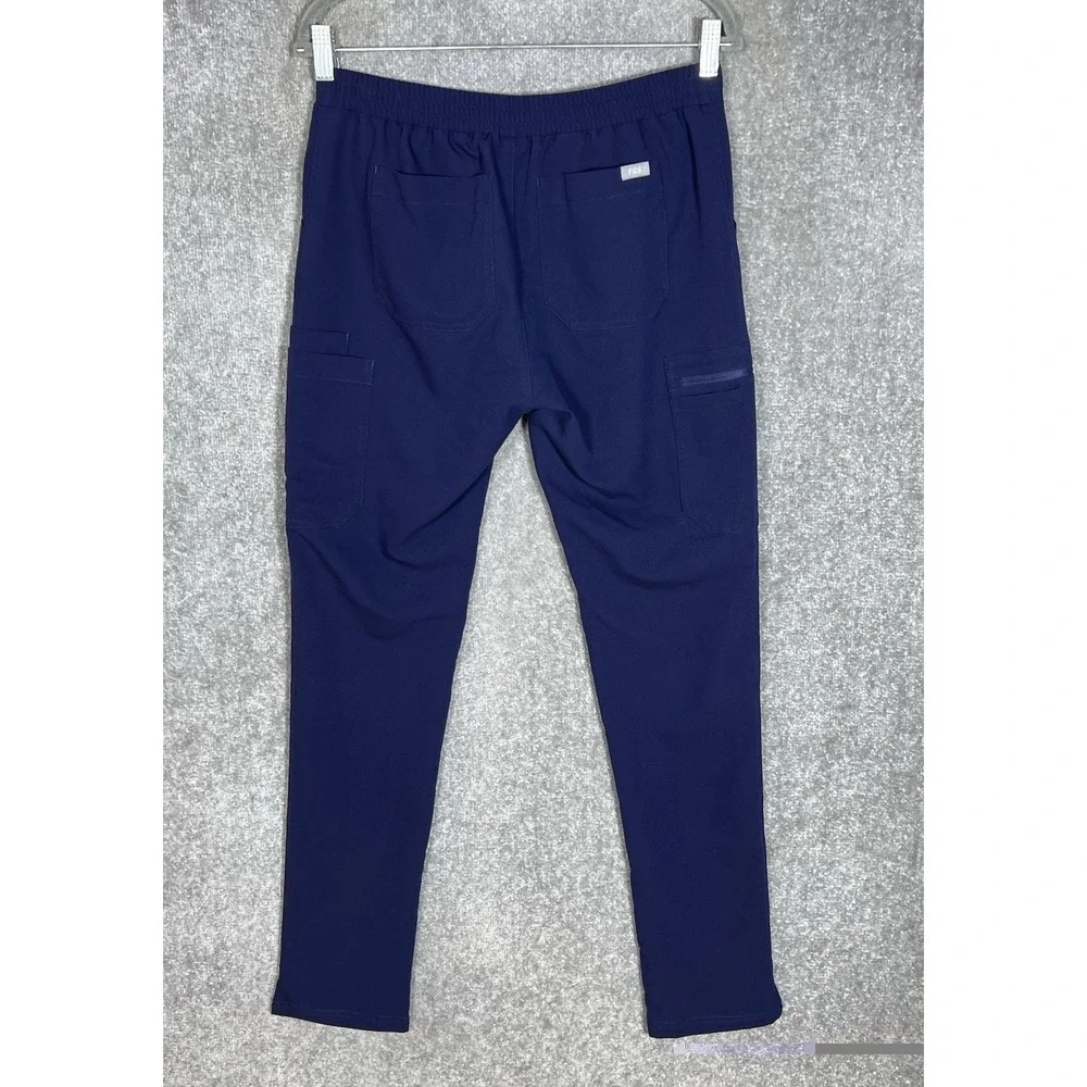 Figs Technical Yola High Rise Slim Scrub Pants Womens Sz Small Tall Blue Pockets